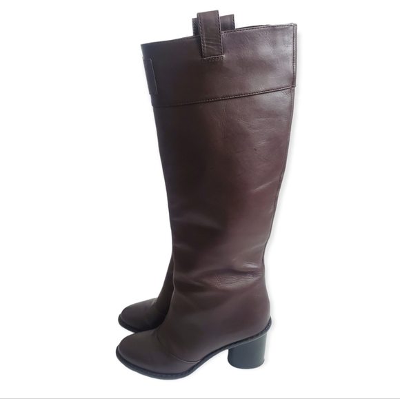 Marc by Marc Jacobs Brown Leather Knee Boots Round Block Heel 8 US / 38 EU - Picture 3 of 13